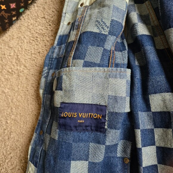 Louis Vuitton distressed blue damoflage jacket size medium - Picture 6 of 6